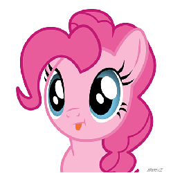 Size: 453x453 | Tagged: dead source, safe, artist:metax-z, pinkie pie, earth pony, pony, g4, :t, animated, female, gif, mare, poo brain, simple background, solo, tongue out, transparent background