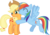 Size: 10000x6900 | Tagged: safe, artist:teiptr, applejack, rainbow dash, earth pony, pegasus, pony, g4, ^^, absurd resolution, cheek kiss, duo, eyes closed, female, kissing, lesbian, mare, ship:appledash, shipping, simple background, transparent background, vector