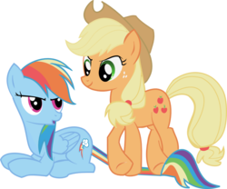 Size: 1010x842 | Tagged: safe, artist:loveless-nights, applejack, rainbow dash, g4, simple background, transparent background, vector