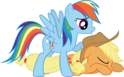 Size: 5395x3369 | Tagged: dead source, safe, artist:waranto, applejack, rainbow dash, pony, g4, the last roundup, duo, simple background, transparent background, vector