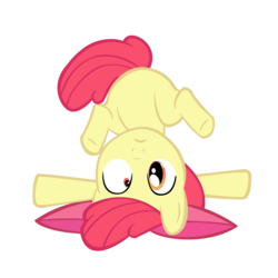 Size: 2048x2048 | Tagged: safe, artist:andy18, apple bloom, earth pony, pony, g4, belly, simple background, transparent background, upside down, vector