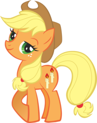 Size: 2275x2864 | Tagged: safe, artist:gsparky, applejack, g4, candlejack, freakazoid, pun