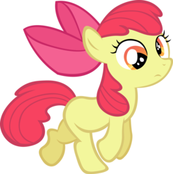 Size: 5607x5621 | Tagged: safe, artist:lilcinnamon, apple bloom, earth pony, pony, g4, the super speedy cider squeezy 6000, absurd resolution, apple bloom's bow, bipedal, bow, derp, female, filly, hair bow, simple background, solo, transparent background, vector