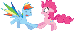 Size: 9000x4366 | Tagged: safe, artist:blindcavesalamander, pinkie pie, rainbow dash, g4, absurd resolution, simple background, transparent background, vector