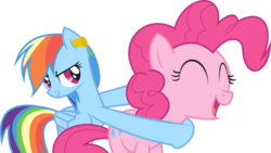 Size: 5692x3214 | Tagged: safe, artist:loboguerrero, pinkie pie, rainbow dash, g4, my little pony: friendship is magic, the last roundup, ear plugs, simple background, transparent background, vector