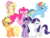 Size: 1600x1200 | Tagged: safe, artist:celestialess, applejack, fluttershy, pinkie pie, rainbow dash, rarity, twilight sparkle, g4, cute, dashabetes, diapinkes, jackabetes, mane six, raribetes, shyabetes, simple background, transparent background, twiabetes, vector