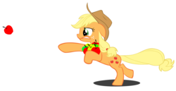 Size: 2000x1034 | Tagged: safe, artist:takua770, applejack, g4, griffon the brush off, apple, simple background, transparent background, vector