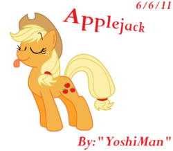 Size: 675x589 | Tagged: safe, artist:yoshiman1118, applejack, g4, tongue out