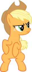 Size: 2000x4408 | Tagged: safe, artist:kopachris, applejack, earth pony, pony, g4, the last roundup, applejack is not amused, female, frown, mare, simple background, solo, transparent background, unamused, vector