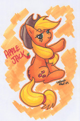 Size: 1175x1779 | Tagged: safe, artist:yurichu, applejack, g4, traditional art