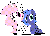 Size: 681x493 | Tagged: dead source, safe, artist:zev, princess celestia, princess luna, alicorn, pony, g4, animated, cewestia, chibi, cute, cutelestia, duo, duo female, female, filly, gif, grassland dance, headbob, hnnng, looking at you, lunabetes, pink-mane celestia, simple background, sitting, smiling, style emulation, super mario bros., super mario bros. 3, sweet dreams fuel, they're watching you, transparent background, weapons-grade cute, woona, younger