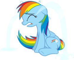Size: 3999x3241 | Tagged: dead source, safe, artist:stardustxiii, rainbow dash, pegasus, pony, baby cakes, g4, crying, female, hilarious in hindsight, ocular gushers, sad, sadbow dash, simple background, sitting, solo, transparent background, vector