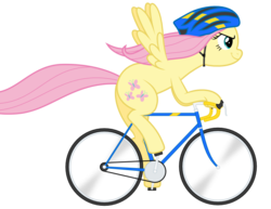 Size: 990x765 | Tagged: safe, artist:vladimirmacholzraum, fluttershy, pegasus, pony, g4, .svg available, bicycle, female, helmet, mare, riding, simple background, solo, svg, transparent background, vector