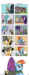 Size: 1400x3600 | Tagged: safe, artist:rambopvp, applejack, daring do, fluttershy, pinkie pie, princess celestia, rainbow dash, rarity, twilight sparkle, daring do and the sonic rainboom, g4, comic, stained glass