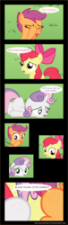 Size: 5262x17400 | Tagged: safe, artist:iamcommando13, apple bloom, scootaloo, sweetie belle, earth pony, pegasus, pony, unicorn, g4, absurd resolution, blank flank, comic, cutie mark, cutie mark crusaders, cutiespark, female, filly, foal, horn