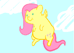 Size: 550x400 | Tagged: safe, artist:mt, fluttershy, g4, animated, chubby, dumb running ponies, fat, fattershy, female, flying, gotta go fast