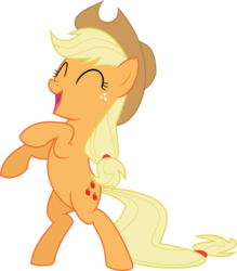 Size: 900x1028 | Tagged: safe, artist:patec, applejack, earth pony, pony, g4, swarm of the century, eyes closed, female, rearing, simple background, solo, transparent background, vector
