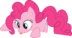 Size: 2094x1118 | Tagged: safe, artist:patec, pinkie pie, pony, g4, female, licking, simple background, solo, tongue out, transparent background, vector