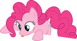 Size: 2094x1118 | Tagged: safe, artist:patec, pinkie pie, earth pony, pony, g4, female, licking, simple background, solo, tongue out, transparent background, vector