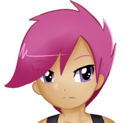 Size: 500x500 | Tagged: safe, artist:usagifriday, scootaloo, human, g4, female, humanized, simple background, solo, transparent background