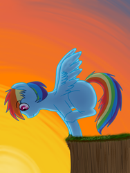 Size: 600x800 | Tagged: safe, artist:suicidal-dark, rainbow dash, pegasus, pony, g4, female, filly, filly rainbow dash, solo, younger