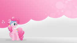 Size: 1920x1080 | Tagged: safe, artist:phantombadger, pinkie pie, g4, bubble, cutie mark, vector, wallpaper