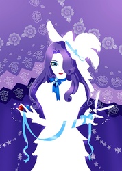 Size: 500x703 | Tagged: safe, artist:heavelle, rarity, human, g4, clothes, dress, hat, humanized, solo