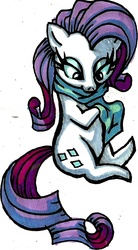 Size: 515x933 | Tagged: safe, artist:ponetron, rarity, g4, chibi, clothes, cute, filly, foal, scarf