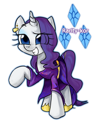 Size: 478x600 | Tagged: safe, artist:kimgoma, rarity, g4, alternate hairstyle, ask-rarity-kor, clothes, dress