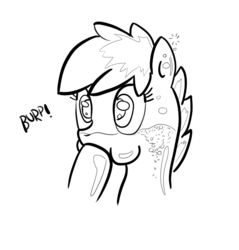 Size: 654x683 | Tagged: safe, artist:nasse, oc, oc only, oc:coke pony, food pony, original species, burp, solo