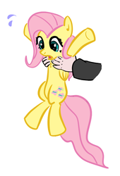 Size: 496x730 | Tagged: safe, artist:nasse, fluttershy, g4, chest fluff, hand