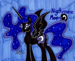 Size: 1466x1208 | Tagged: safe, artist:newyorkx3, nightmare moon, g4, butt, missing accessory, plot, traditional art