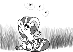 Size: 1024x730 | Tagged: safe, artist:nasse, fluttershy, pony, zebra, zebrasus, g4, female, solo, species swap, zebrafied