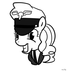 Size: 630x647 | Tagged: safe, artist:nasse, pinkie pie, earth pony, pony, g4, clothes, costume, crossover, female, grin, hat, looking at you, m. bison, parody, portrait, smiling, solo, street fighter