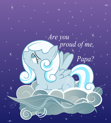 Size: 9000x10000 | Tagged: safe, artist:abion47, oc, oc only, oc:snowdrop, pegasus, pony, absurd resolution, cloud, female, looking up, pegasus oc, solo, stars, text