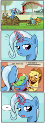 Size: 700x1933 | Tagged: safe, artist:perrydotto, applejack, rainbow dash, snails, snips, trixie, earth pony, pegasus, pony, unicorn, g4, magic duel, my little pony: friendship is magic, season 3, abuse, crossing the memes, dashabuse, exploitable meme, female, horn, male, meh, meme, memeception, my parents are dead, snailsabuse, snipsabuse, unimpressed trixie meme