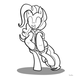 Size: 812x823 | Tagged: safe, artist:nasse, pinkie pie, earth pony, pony, g4, bipedal, clothes, female, hoodie, solo