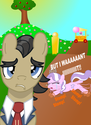 Size: 2549x3485 | Tagged: safe, artist:pajama-ham, diamond tiara, filthy rich, g4, crying, ice cream, tantrum, whining