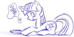 Size: 653x330 | Tagged: safe, artist:nasse, twilight sparkle, g4, grapes, sketch