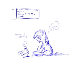 Size: 1280x1024 | Tagged: safe, artist:nasse, derpy hooves, pegasus, pony, g4, 4chan, computer, female, mare, sketch