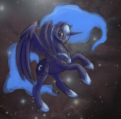 Size: 664x652 | Tagged: safe, artist:vabla, nightmare moon, alicorn, pony, g4, female, mare, solo, stars