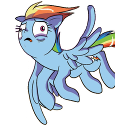 Size: 350x380 | Tagged: safe, idw, official comic, rainbow dash, pony, g4, spoiler:comic, background removed, derp, faic, solo, wat