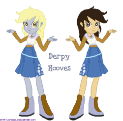 Size: 386x379 | Tagged: safe, artist:ameyal, derpy hooves, human, equestria girls, g4, clothes, female, humanized, natural hair color, simple background, skirt, solo, transparent background, underp