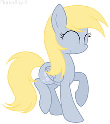 Size: 503x569 | Tagged: safe, artist:fluttershy-7, derpy hooves, pegasus, pony, g4, cute, female, happy, mare, solo