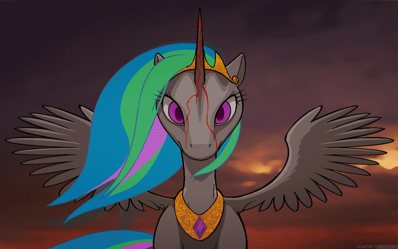 Grimdark Artist Darkdoomer Princess Celestia Alicorn Pony