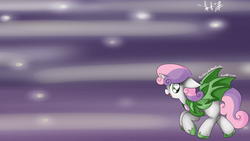 Size: 4098x2304 | Tagged: safe, artist:lightningnickel, sweetie belle, g4, night guard, wallpaper