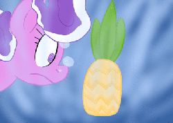 Size: 400x286 | Tagged: dead source, safe, screwball, g4, animated, ask, child of chaos, female, pineapple, reference, spongebob squarepants, swirly eyes, tumblr, underwater