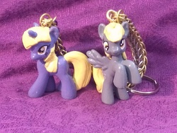 Size: 2592x1944 | Tagged: safe, artist:nightwings-81, derpy hooves, dinky hooves, pegasus, pony, g4, customized toy, female, figure, irl, keychain, mare, photo, toy