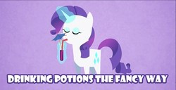 Size: 500x256 | Tagged: safe, rarity, pony, unicorn, double rainboom, g4, and then there's rarity, classy, female, glass, mare, pointy ponies, potion, solo