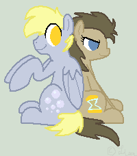 Size: 200x228 | Tagged: safe, artist:shineemew, derpy hooves, doctor whooves, time turner, g4, dopey hooves, female, herpy dooves, male, professor whooves, rule 63, ship:doctorderpy, ship:dopeytoress, shipping, straight, the doctoress